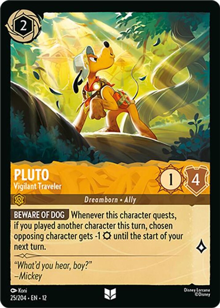 Pluto - Vigilant Traveler 25/204 Uncommon Wilds Unknown Lorcana Near Mint