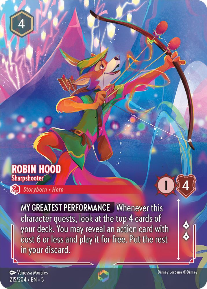 Robin Hood - Sharpshooter (Enchanted) 215/204 Shimmering Skies Lorcana Holo NM