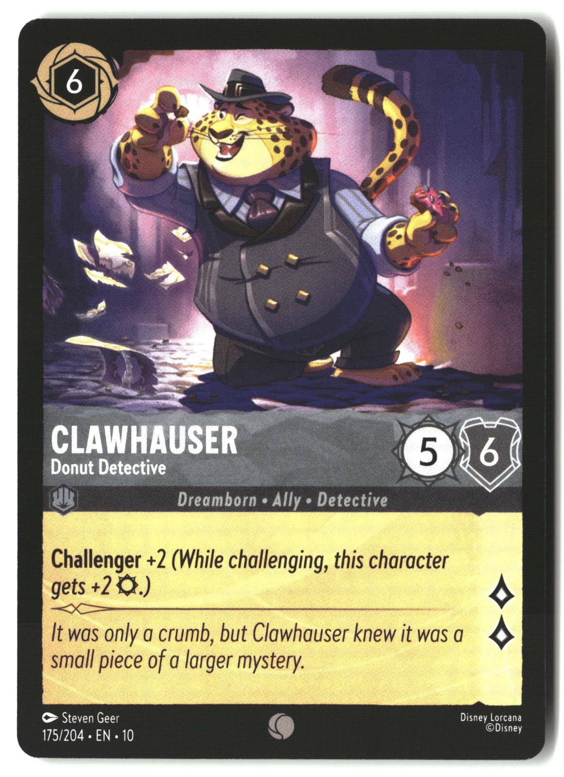 Clawhauser - Donut Detective 175/204 Common Whispers in the Well Lorcana LP