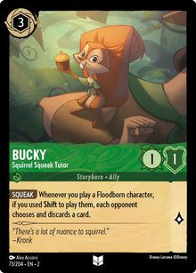Bucky - Squirrel Squeak Tutor (Errata Version) 73/204 Lorcana Cold Foil NM