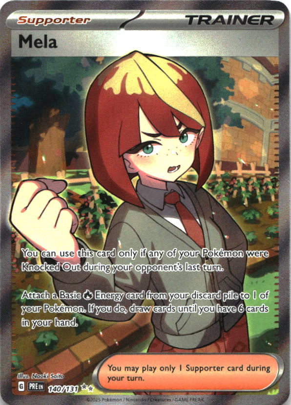 Mela 140/131 Holo Ultra Rare Prismatic Evolutions Pokemon Near Mint