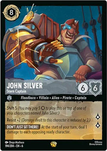 John Silver - Stern Captain 194/204 Legendary Azurite Sea Lorcana Near Mint
