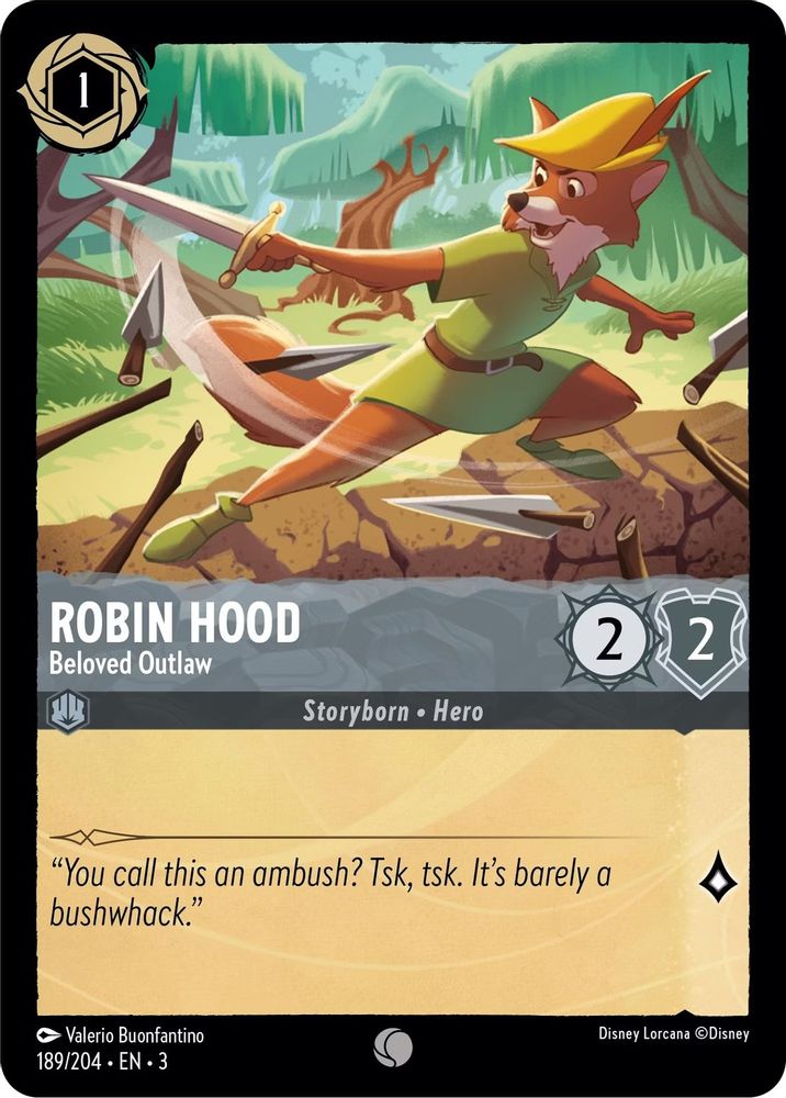 Robin Hood - Beloved Outlaw 189/204 Common Into the Inklands Lorcana Near Mint