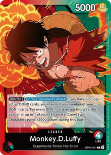 Monkey.D.Luffy (001) OP13-001 Leader Carrying On His Will One Piece Near Mint