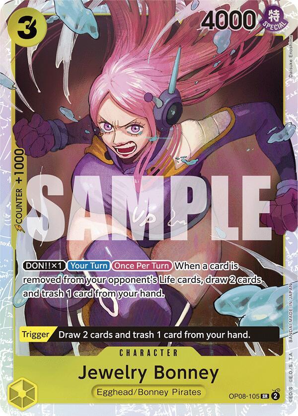 Jewelry Bonney OP08-105 Super Rare Two Legends One Piece Foil Near Mint