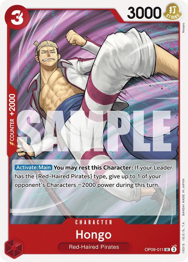 Hongo OP09-011 Uncommon Emperors in the New World One Piece Near Mint