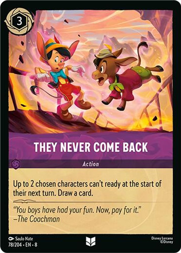 They Never Come Back 78/204 Uncommon Reign of Jafar Lorcana Near Mint