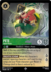 Pete - Space Pirate 114/204 Super Rare Archazia's Island Lorcana Near Mint