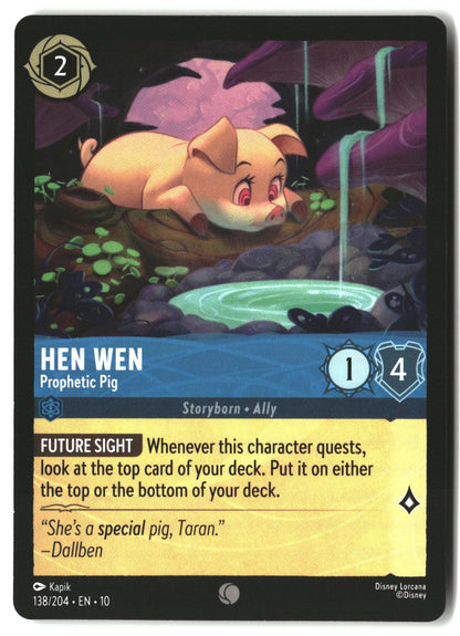 Hen Wen - Prophetic Pig 138/204 Common Whispers in the Well Lorcana LP