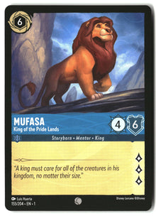 Mufasa - King of the Pride Lands 155/204 Common The First Chapter Lorcana LP