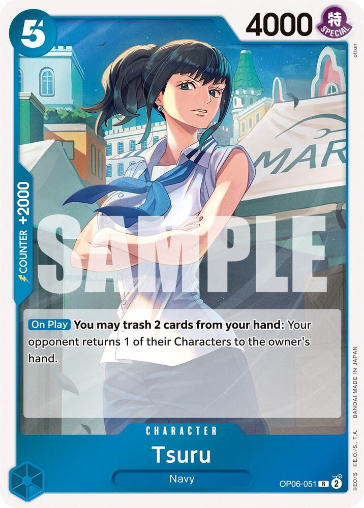 Tsuru OP06-051 Rare Wings of the Captain One Piece Foil Near Mint