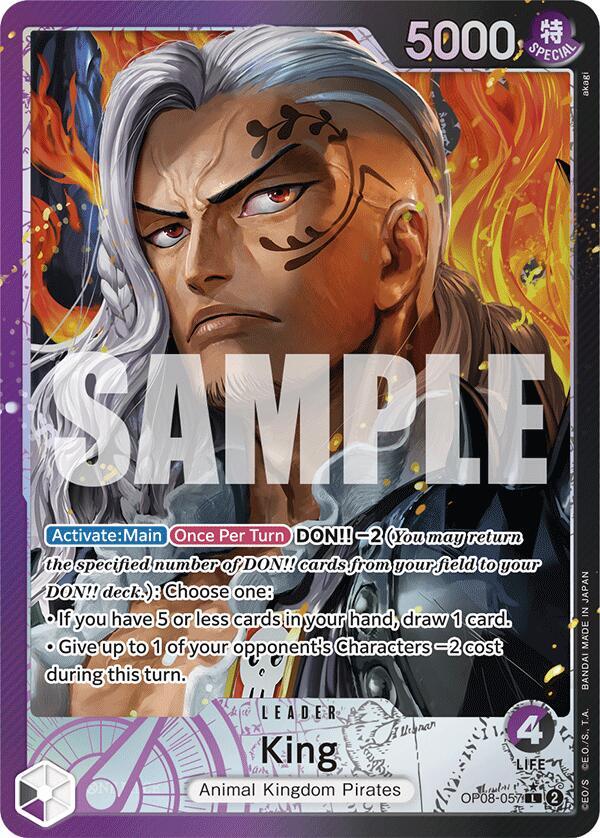 King (057) (Parallel) OP08-057 Leader Two Legends One Piece Foil Near Mint