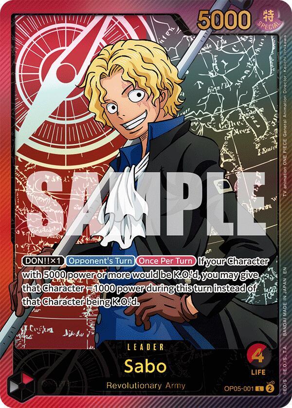 Sabo (SP) OP05-001 Leader Extra Booster: Anime 25th Collection One Piece Foil NM