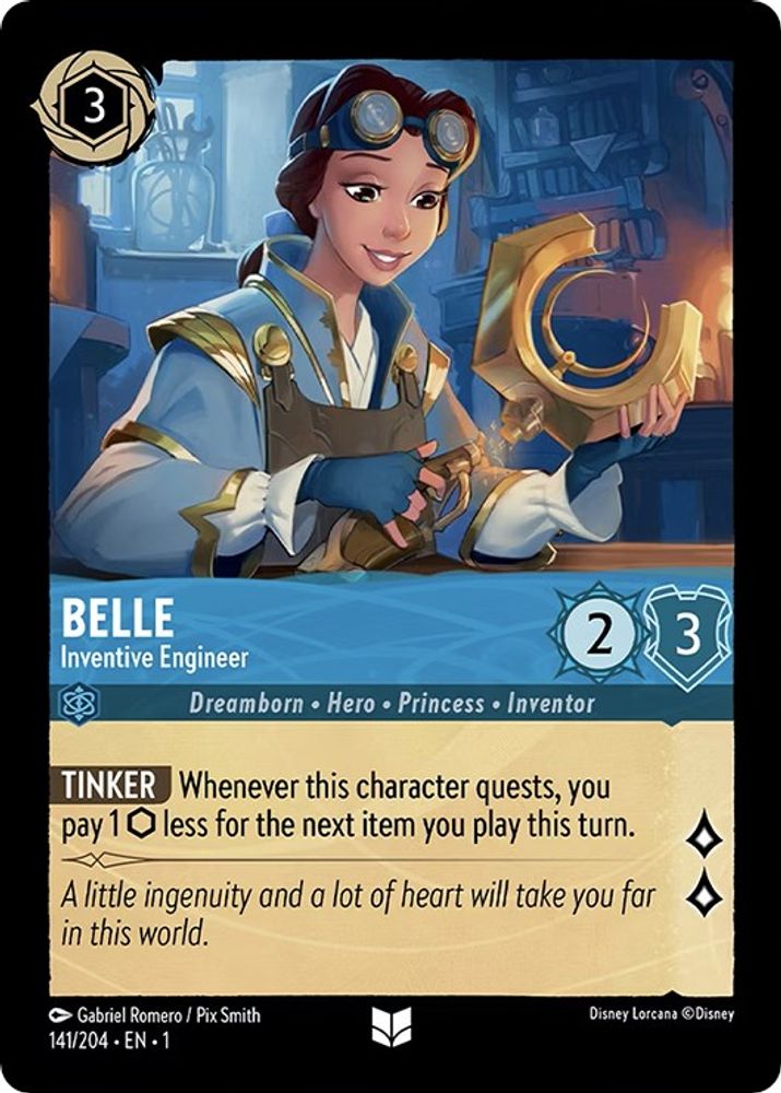 Belle - Inventive Engineer 141/204 Uncommon The First Chapter Lorcana Near Mint
