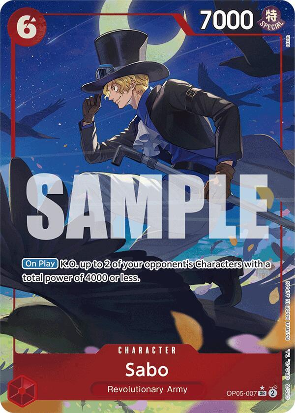 Sabo (Alternate Art) OP05-007 Premium Booster -The Best- One Piece Foil NM