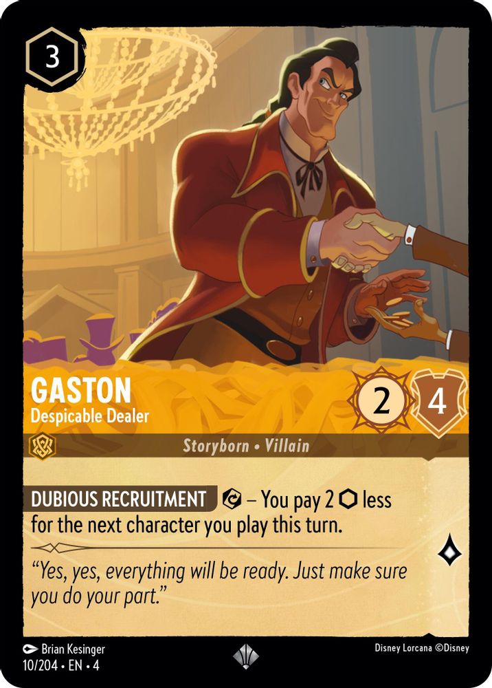 Gaston - Despicable Dealer 10/204 Super Rare Ursula's Return Lorcana Near Mint