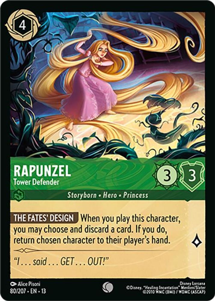 Rapunzel - Tower Defender 80/204 Common Attack of the Vine! Lorcana Near Mint