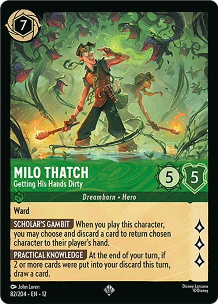 Milo Thatch - Getting His Hands Dirty 82/204 Super Rare Wilds Unknown Lorcana NM