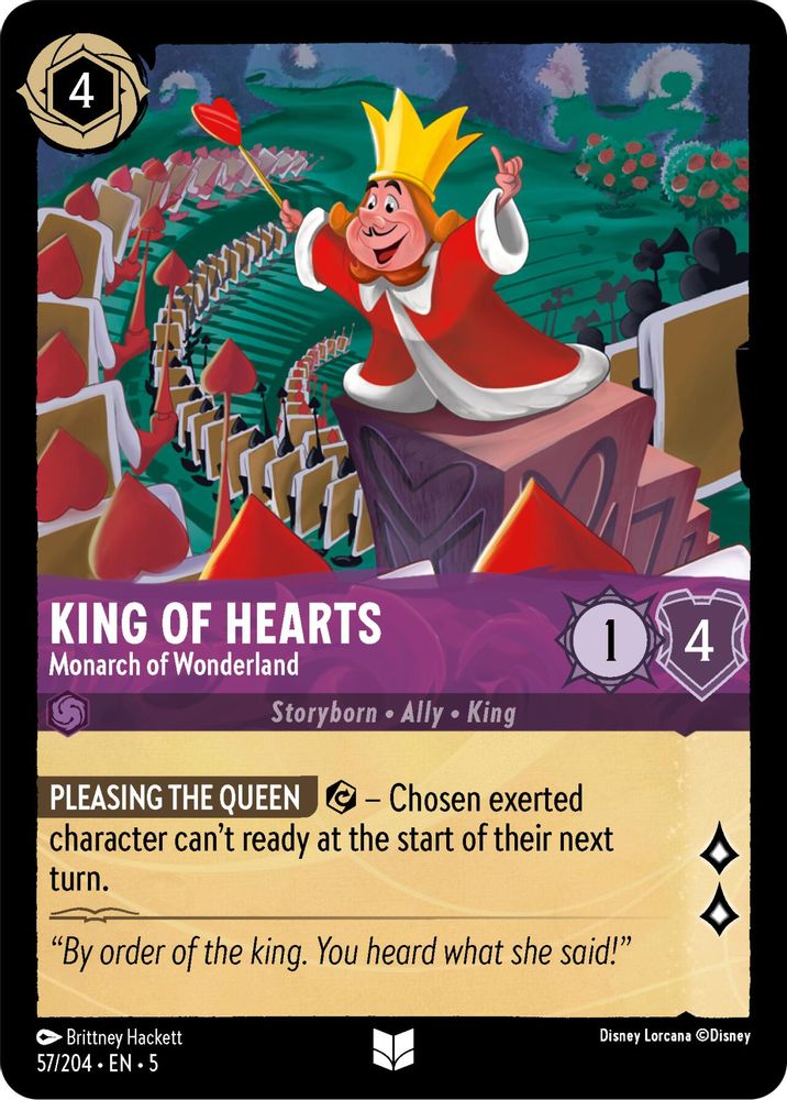 King of Hearts - Monarch of Wonderland 57/204 Shimmering Skies Lorcana NM