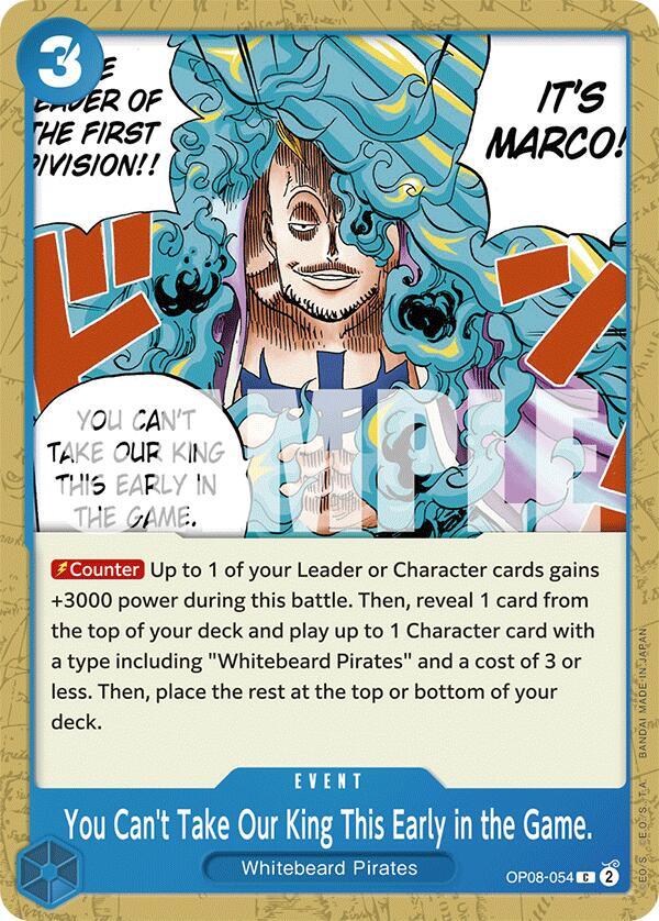 You Can't Take Our King This Early in the Game. OP08-054 Two Legends One Piece NM