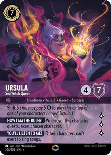 Ursula - Sea Witch Queen (Enchanted) 208/204 Ursula's Return Lorcana Holo NM