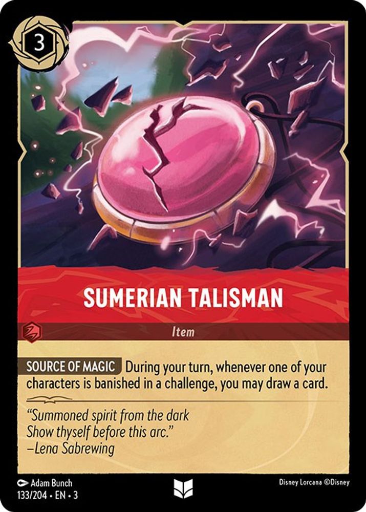 Sumerian Talisman 133/204 Uncommon Into the Inklands Lorcana Near Mint