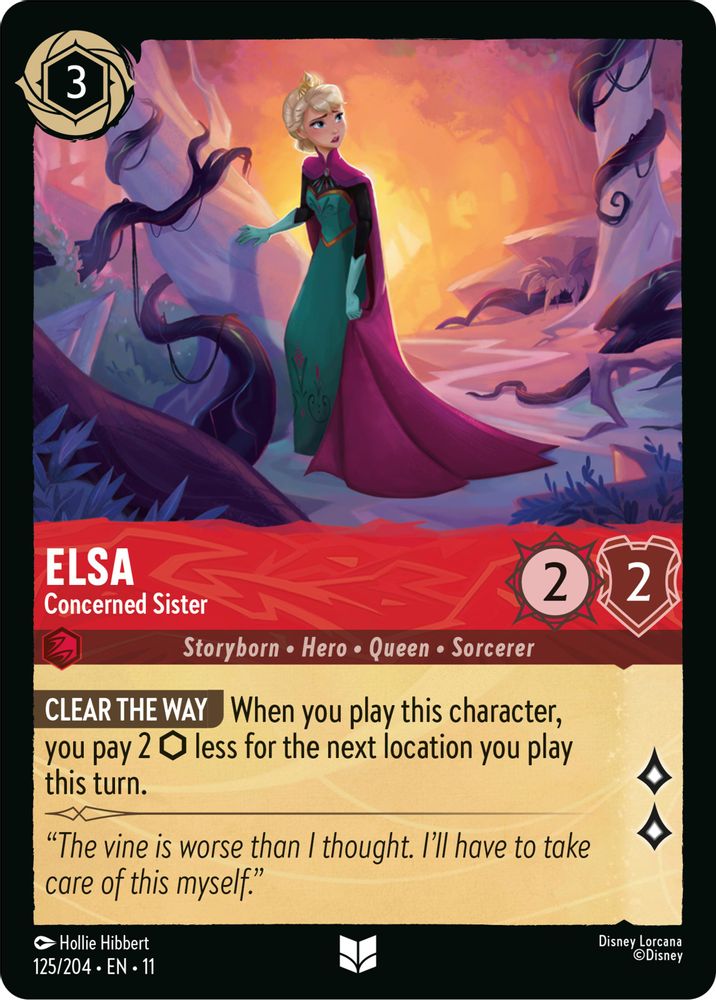 Elsa - Concerned Sister 125/204 Uncommon Winterspell Lorcana Near Mint
