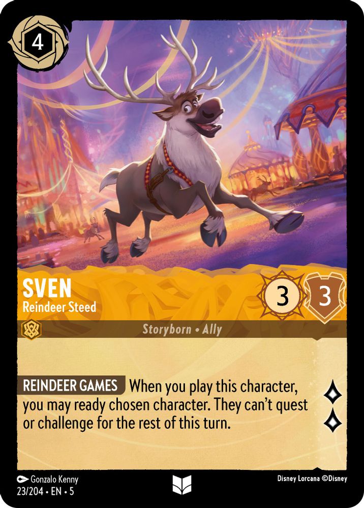 Sven - Reindeer Steed 23/204 Uncommon Shimmering Skies Lorcana Near Mint