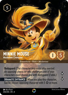 Minnie Mouse - Musketeer Champion (Enchanted) 206/204 Ursula's Return Lorcana Holo NM