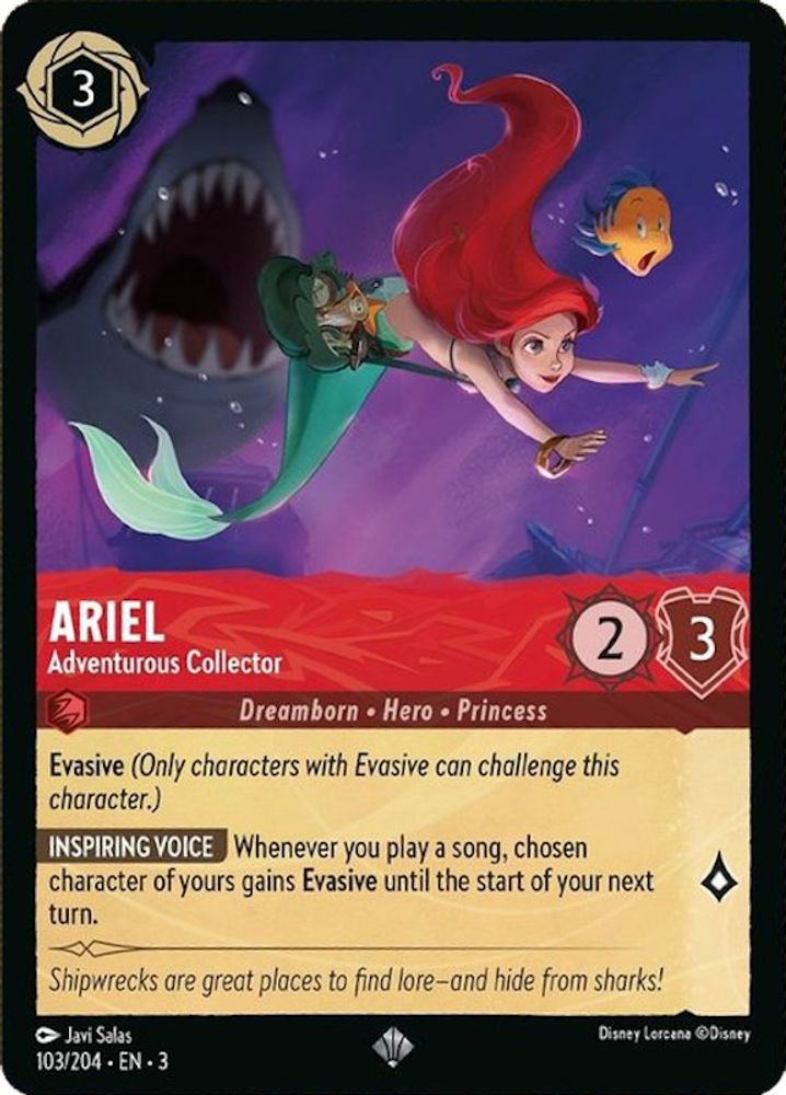 Ariel - Adventurous Collector 103/204 Super Rare Into the Inklands Lorcana NM