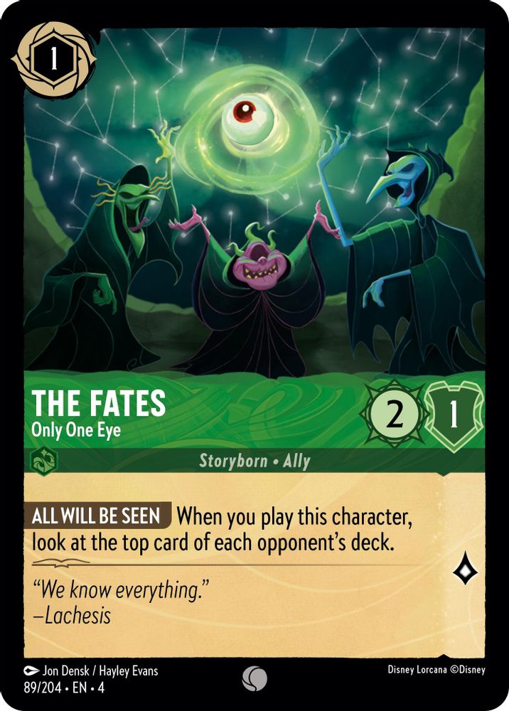 The Fates - Only One Eye 89/204 Common Ursula's Return Lorcana Near Mint