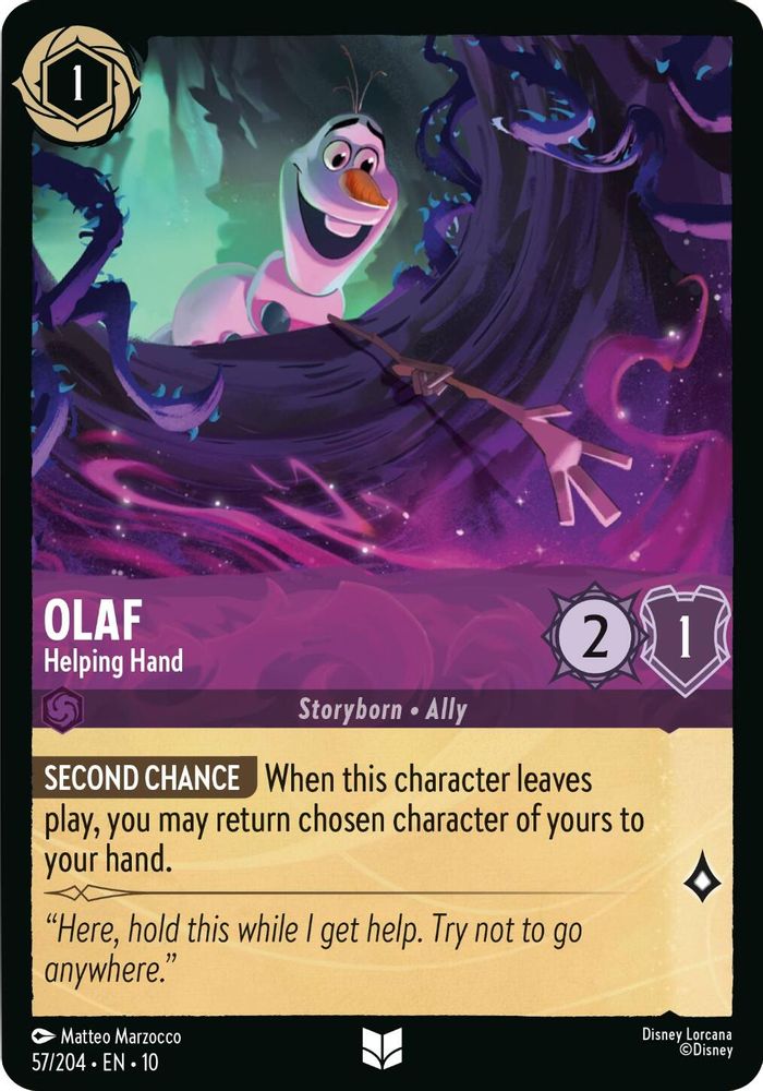 Olaf - Helping Hand 57/204 Uncommon Whispers in the Well Lorcana Near Mint