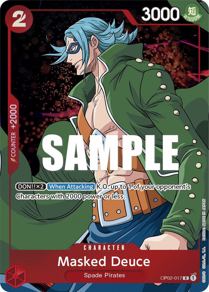 Masked Deuce (Alternate Art) OP02-017 Rare Paramount War One Piece Foil NM