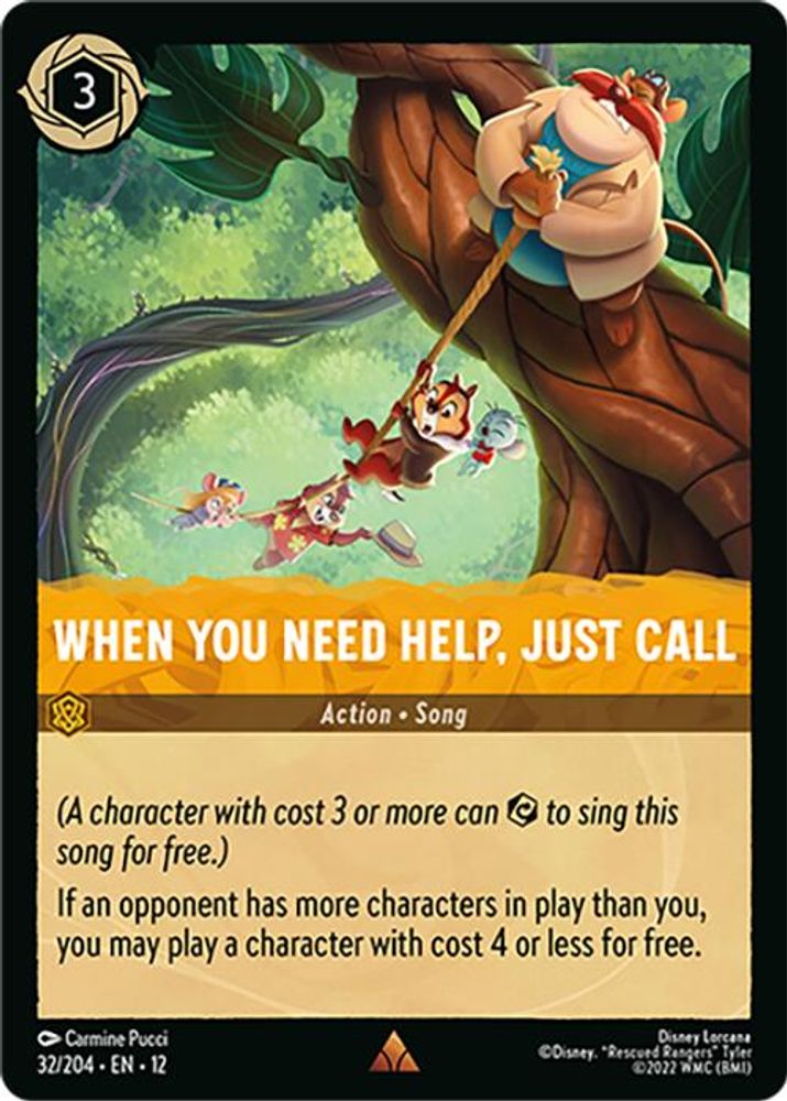When You Need Help, Just Call 32/204 Rare Wilds Unknown Lorcana Near Mint