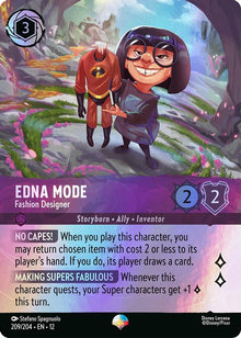 Edna Mode - Fashion Designer (Epic) 209/204 Epic Wilds Unknown Lorcana Holo NM