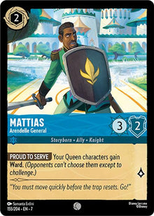 Mattias - Arendelle General 155/204 Common Archazia's Island Lorcana Near Mint
