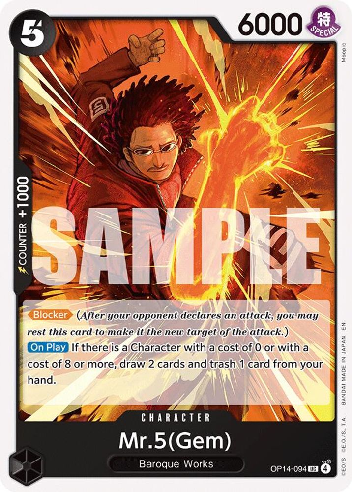 Mr.5(Gem) OP14-094 Uncommon The Azure Sea's Seven One Piece Near Mint