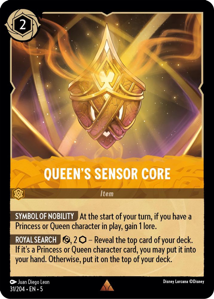 Queen's Sensor Core 31/204 Rare Shimmering Skies Lorcana Near Mint