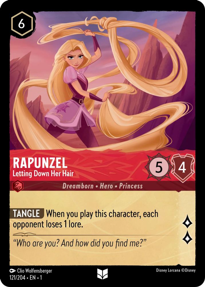 Rapunzel - Letting Down Her Hair 121/204 Uncommon The First Chapter Lorcana NM