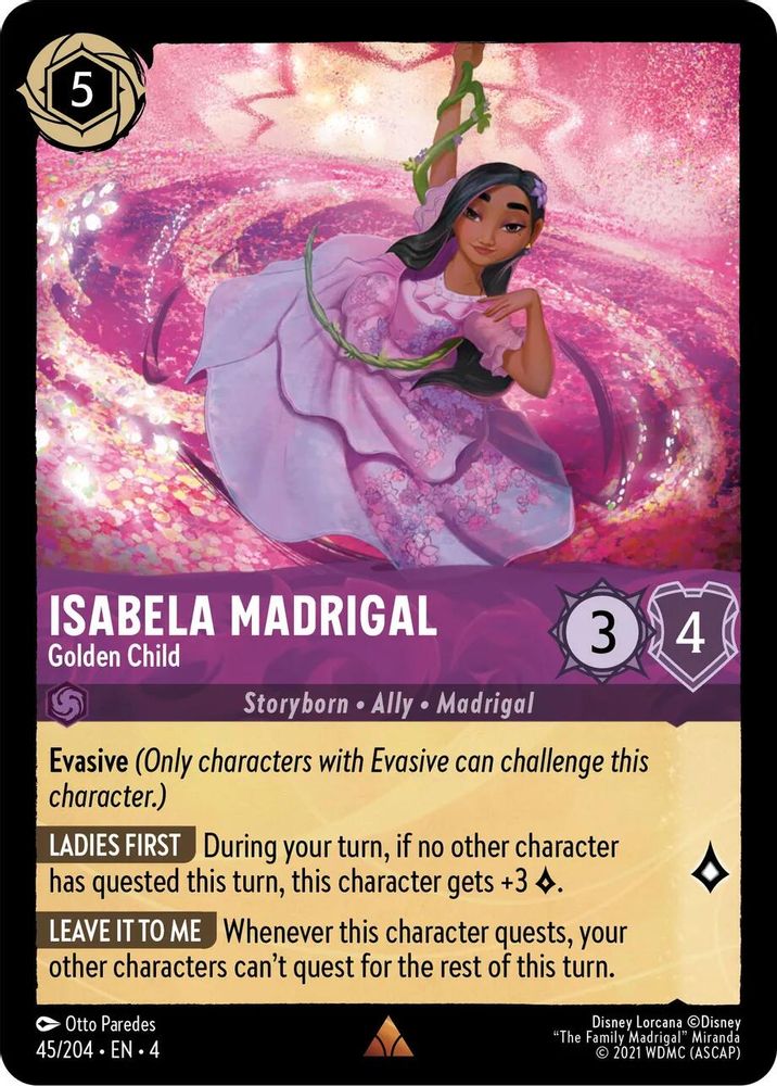 Isabela Madrigal - Golden Child 45/204 Rare Ursula's Return Lorcana Near Mint