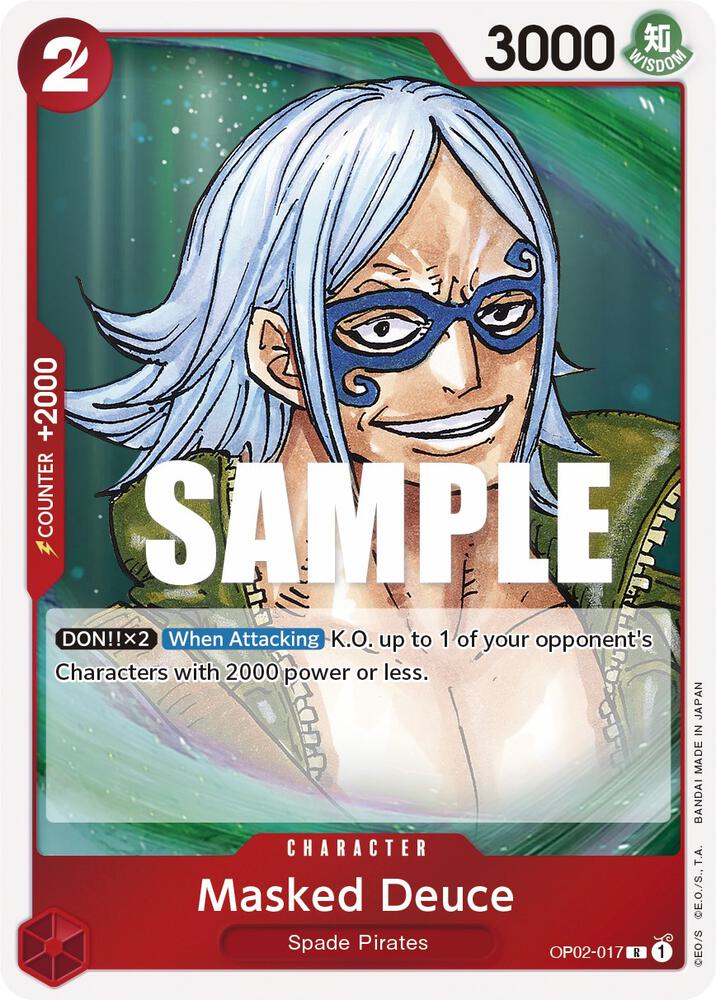 Masked Deuce OP02-017 Rare Paramount War One Piece Foil Near Mint