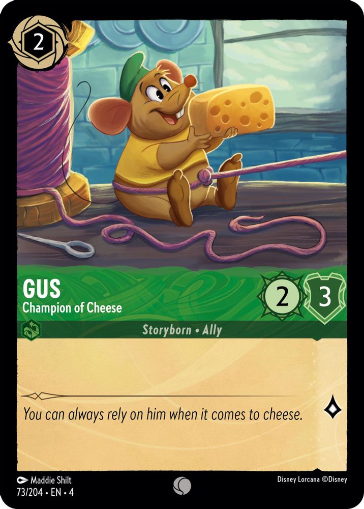 Gus - Champion of Cheese 73/204 Common Ursula's Return Lorcana Near Mint