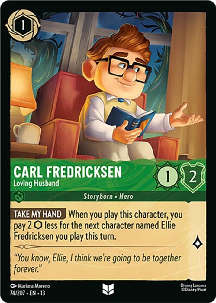 Carl Fredricksen - Loving Husband 74/204 Uncommon Attack of the Vine! Lorcana NM