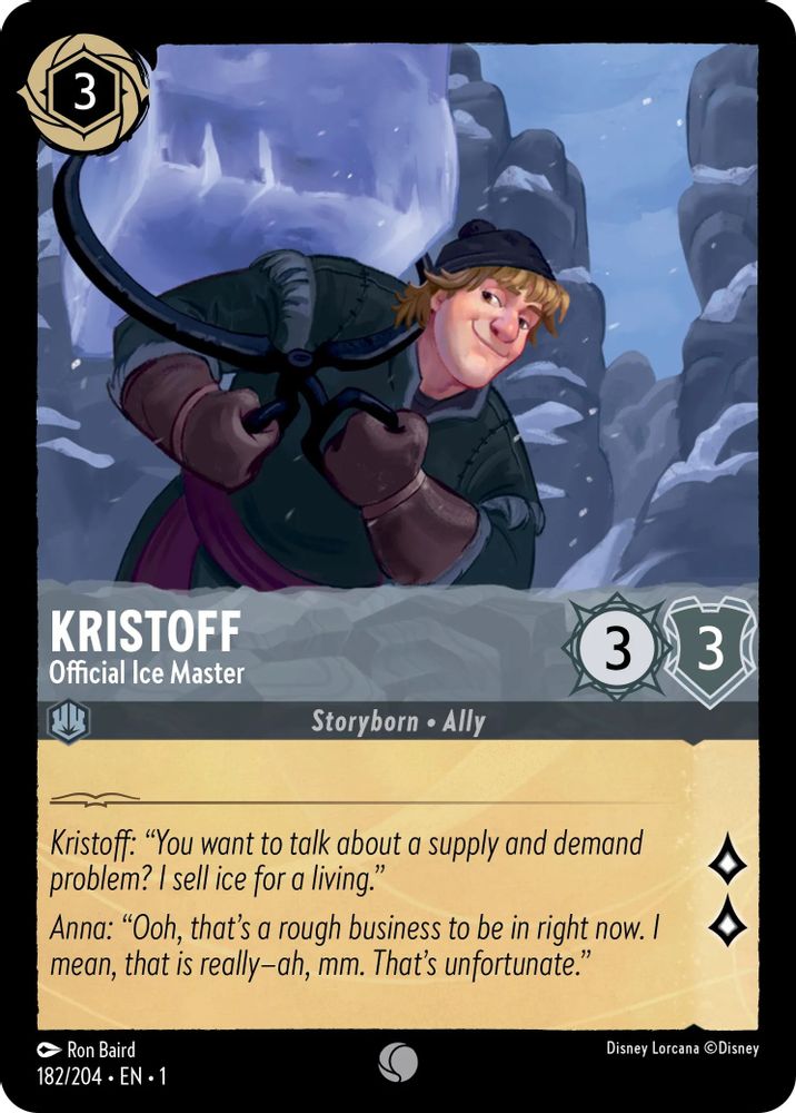 Kristoff - Official Ice Master 182/204 Common The First Chapter Lorcana NM