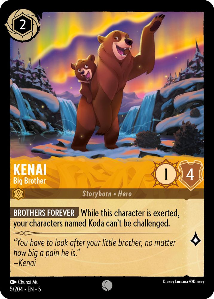 Kenai - Big Brother 5/204 Common Shimmering Skies Lorcana Near Mint