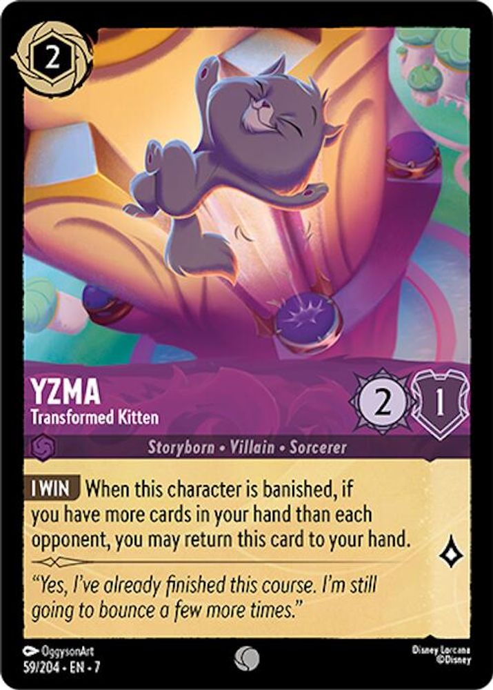 Yzma - Transformed Kitten 59/204 Common Archazia's Island Lorcana Near Mint