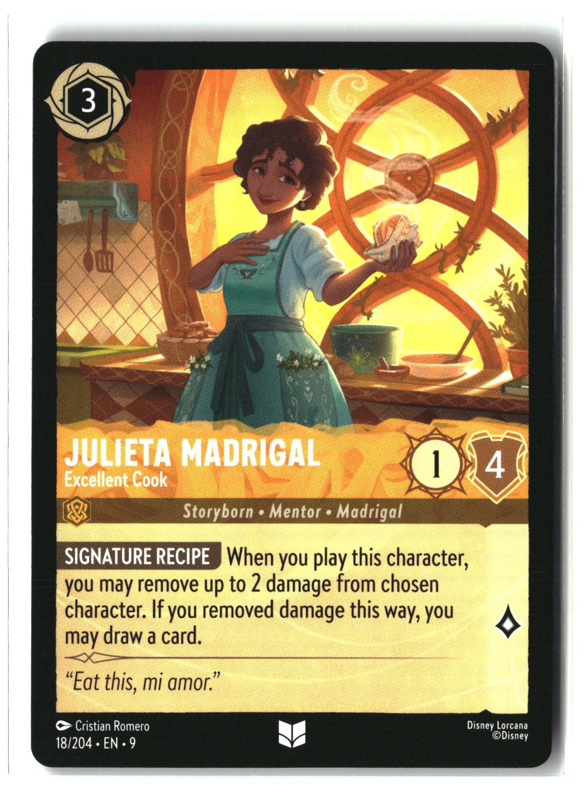 Julieta Madrigal - Excellent Cook 18/204 Uncommon Fabled Lorcana Lightly Played
