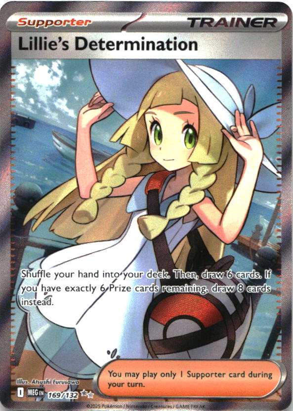 Lillie's Determination 169/132 Ultra Rare Mega Evolution Pokemon Near Mint