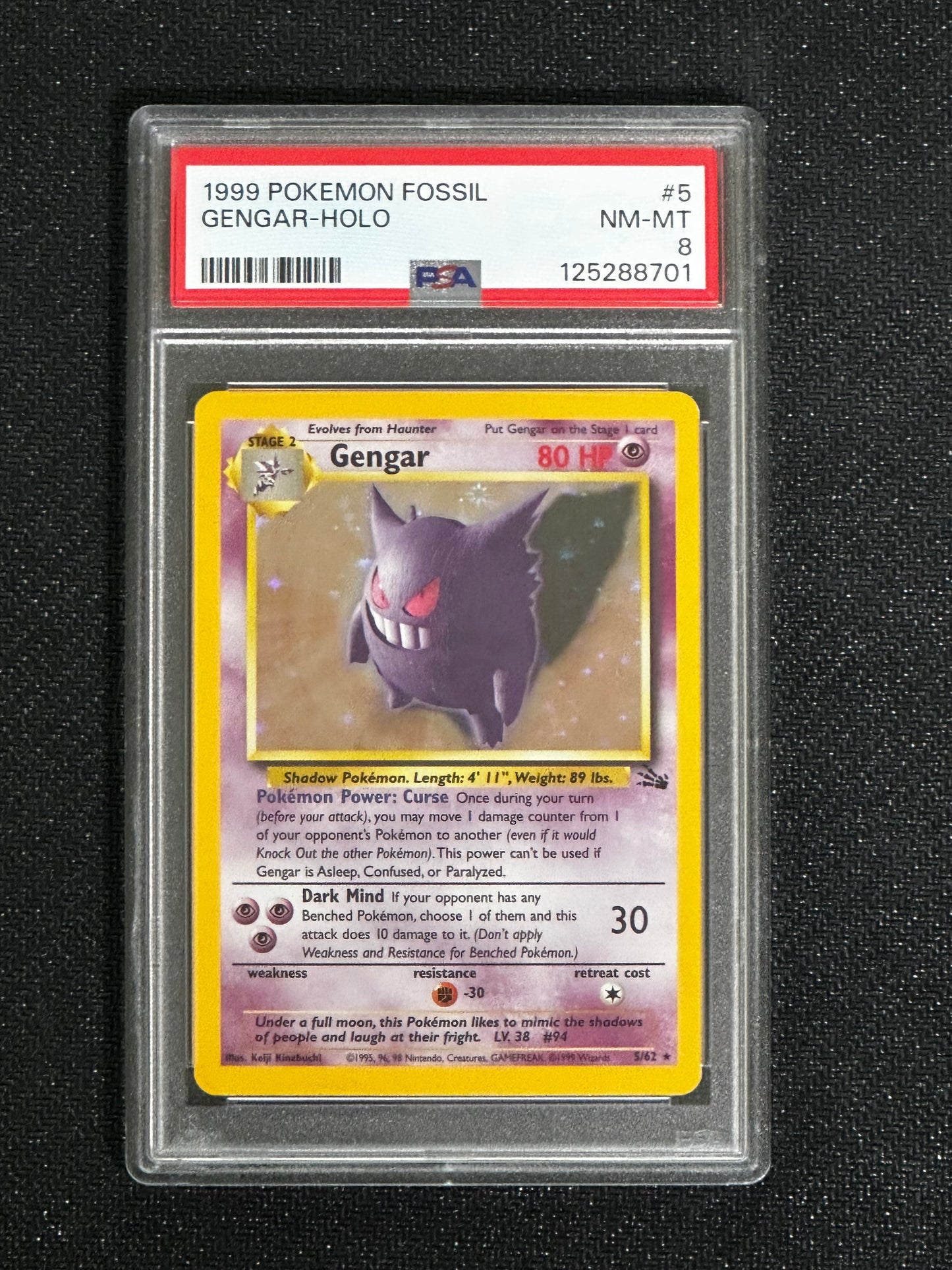 PSA 8,  Vintage Gengar-Holo #5/62