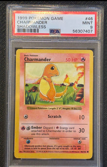 PSA 9, 1999 Charmander Shadowless 46/102